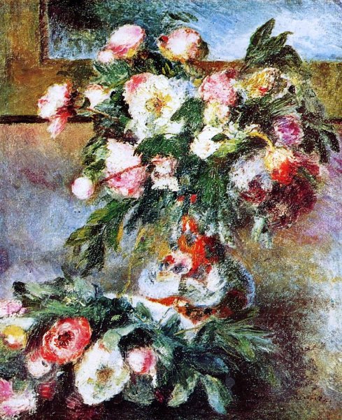 Peonies by Pierre-Auguste Renoir - Hand-Painted Oil Painting Reproduction