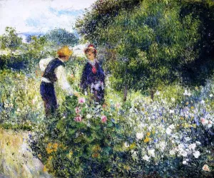 Picking Flowers by Pierre-Auguste Renoir - Oil Painting Reproduction