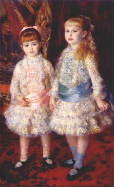 Pink and Blue by Pierre-Auguste Renoir - Hand-Painted Oil Painting Reproduction