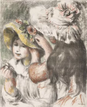 Pinning the Hat by Pierre-Auguste Renoir Oil Painting