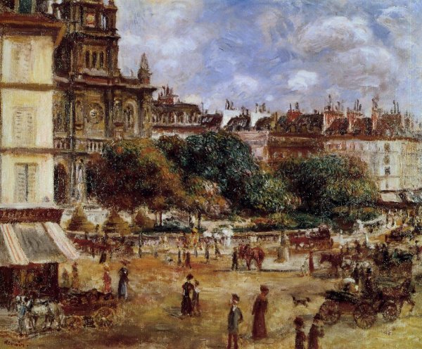 Place de la Trinite, Paris by Pierre-Auguste Renoir - Hand-Painted Oil Painting Reproduction