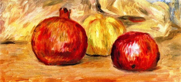 Pomegranates and Apple by Pierre-Auguste Renoir - Hand-Painted Oil Painting Reproduction