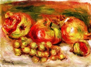 Pomegranates and Grapes by Pierre-Auguste Renoir Oil Painting