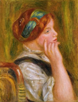 Portrait de Femme Au Bandeau Vert by Pierre-Auguste Renoir Oil Painting