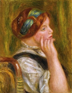 Portrait de Femme au Bandeau Vert by Pierre-Auguste Renoir Oil Painting