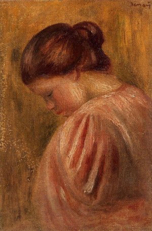 Portrait of a Girl in Red by Pierre-Auguste Renoir Oil Painting