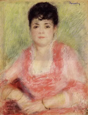 Portrait of a Woman in a Red Dress by Pierre-Auguste Renoir - Oil Painting Reproduction