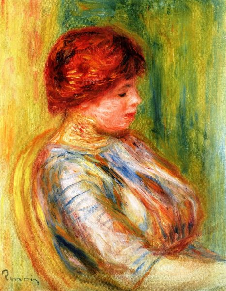 Portrait of a Woman Seated in an Armchair by Pierre-Auguste Renoir - Hand-Painted Oil Painting Reproduction