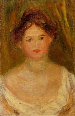 Portrait of a Woman with Hair Bun by Pierre-Auguste Renoir Oil Painting