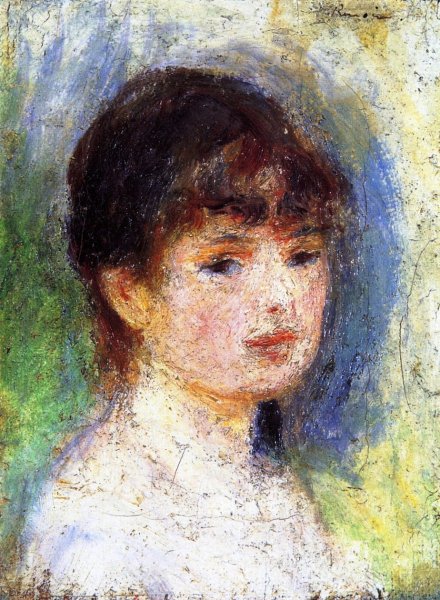 Portrait of a Young Woman by Pierre-Auguste Renoir - Hand-Painted Oil Painting Reproduction
