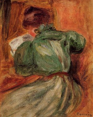 Reader in Green by Pierre-Auguste Renoir Oil Painting