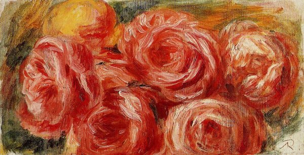 Main Product Photo of Red Roses Painting by Pierre-Auguste Renoir