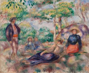 Resting in the Grass by Pierre-Auguste Renoir Oil Painting