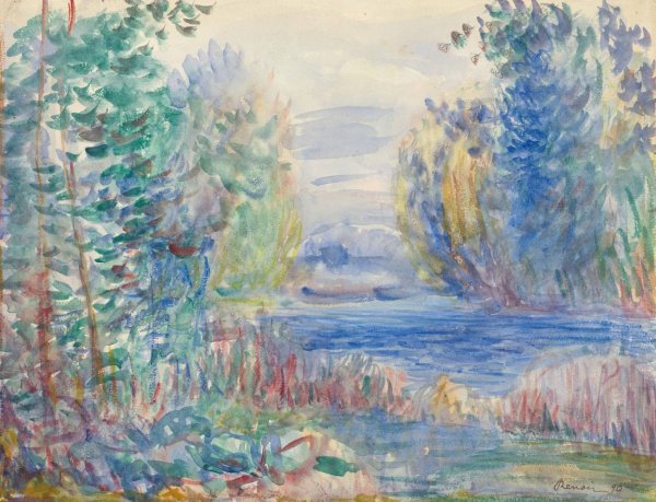 Main Product Photo of River Landscape  Painting by Pierre-Auguste Renoir