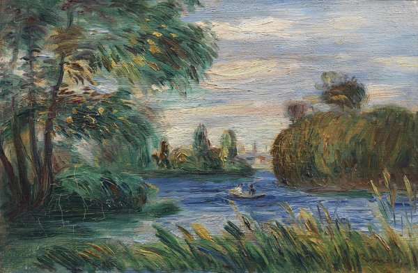 River Landscape  by Pierre-Auguste Renoir - Hand-Painted Oil Painting Reproduction
