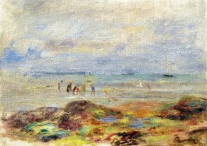 Rocks with Shrimp Fishermen by Pierre-Auguste Renoir Oil Painting