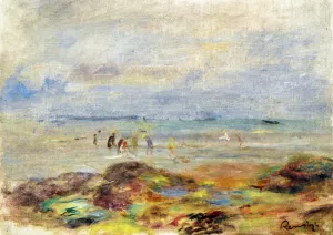 Rocks with Shrimp Fishermen by Pierre-Auguste Renoir Oil Painting