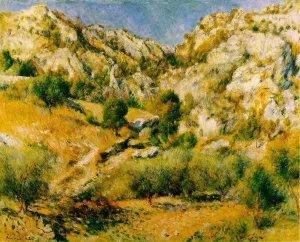 Rocky Craggs at l'Estaque painting by Pierre-Auguste Renoir
