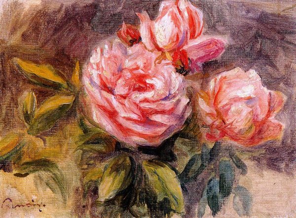 Roses 3 by Pierre-Auguste Renoir - Hand-Painted Oil Painting Reproduction