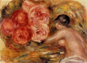 Roses and Study of Gabrielle by Pierre-Auguste Renoir Oil Painting