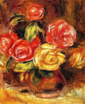 Roses in a Vase 2 Oil painting by Pierre-Auguste Renoir