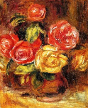 Roses in a Vase 2 by Pierre-Auguste Renoir - Oil Painting Reproduction