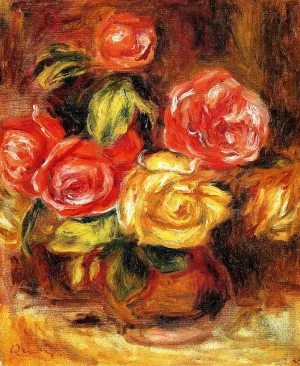 Roses in a Vase 2 by Pierre-Auguste Renoir Oil Painting