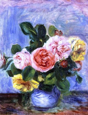 Roses in a Vase 3 Oil painting by Pierre-Auguste Renoir