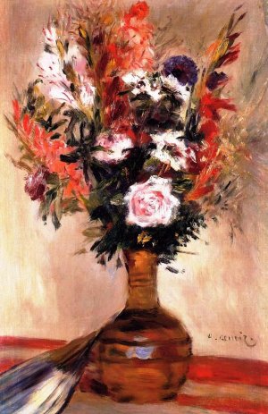 Roses in a Vase II by Pierre-Auguste Renoir Oil Painting