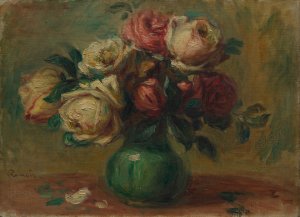 Roses in a Vase by Pierre-Auguste Renoir Oil Painting