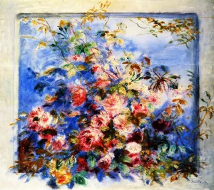 Roses in a Window painting by Pierre-Auguste Renoir