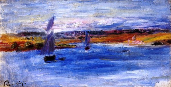 Sailboats by Pierre-Auguste Renoir - Hand-Painted Oil Painting Reproduction
