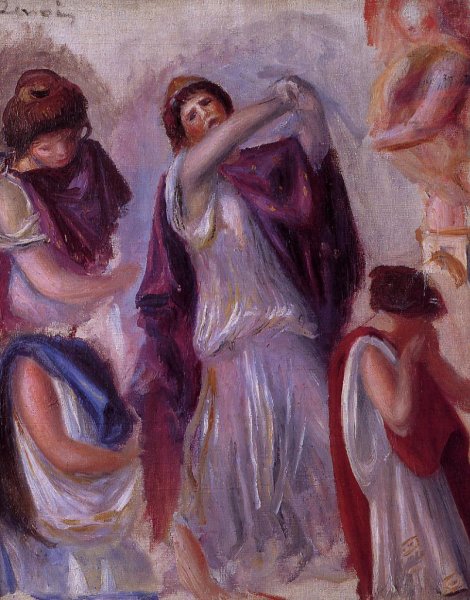 Scene Antique - Femmes aux Peplums by Pierre-Auguste Renoir - Hand-Painted Oil Painting Reproduction