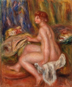 Seated Female Nude, Profile View by Pierre-Auguste Renoir Oil Painting