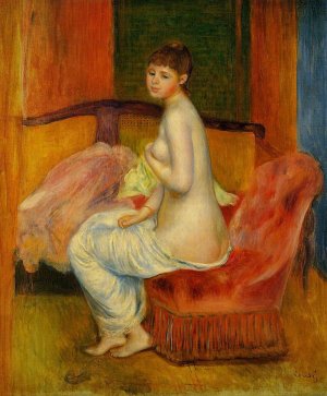 Seated Nude also known as At East by Pierre-Auguste Renoir Oil Painting