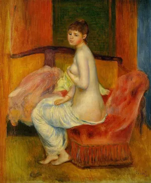 Seated Nude also known as At East by Pierre-Auguste Renoir Oil Painting
