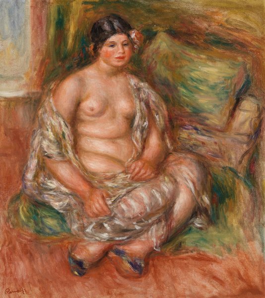 Seated Odalisque  by Pierre-Auguste Renoir - Hand-Painted Oil Painting Reproduction