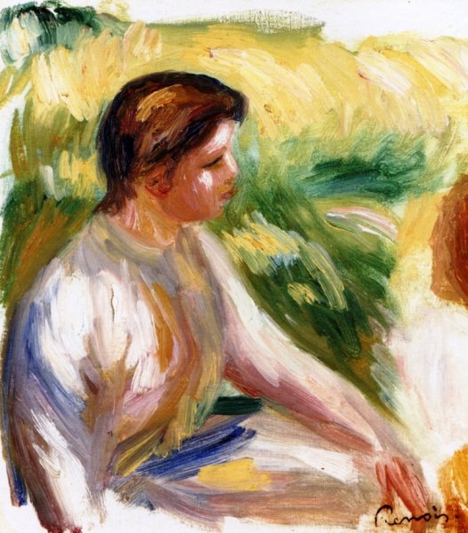 Seated Woman by Pierre-Auguste Renoir - Hand-Painted Oil Painting Reproduction