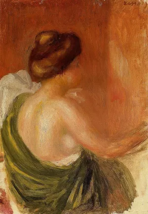 Seated Woman in a Green Robe painting by Pierre-Auguste Renoir