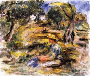 Seated Woman in Blue by Pierre-Auguste Renoir Oil Painting
