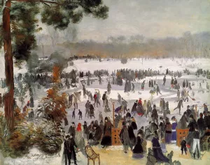 Skaters in the Bois de Boulogne painting by Pierre-Auguste Renoir