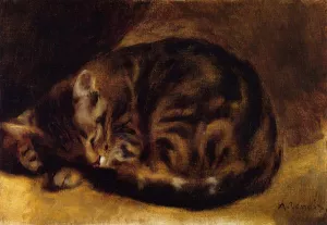 Sleeping Cat by Pierre-Auguste Renoir - Oil Painting Reproduction