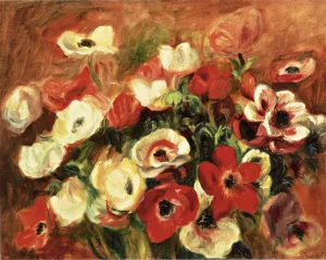 Spray of Anemones by Pierre-Auguste Renoir - Oil Painting Reproduction