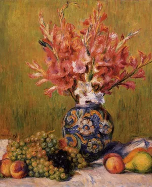 Still Life - Flowers and Fruit by Pierre-Auguste Renoir - Oil Painting Reproduction