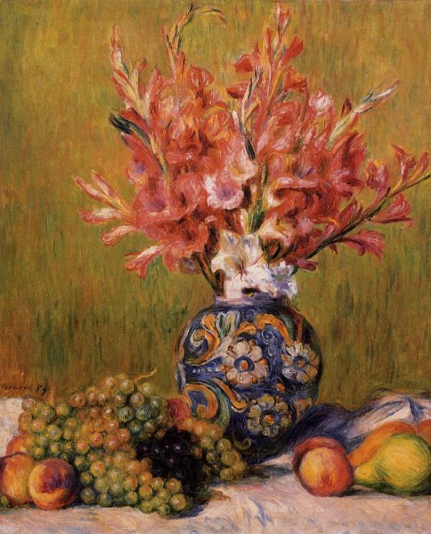 Main Product Photo of Still Life - Flowers and Fruit Painting by Pierre-Auguste Renoir