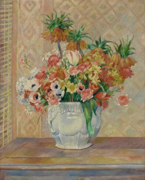 Still Life; Flowers by Pierre-Auguste Renoir Oil Painting