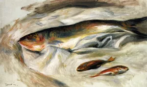 Still Life of Fish with Two Mullets painting by Pierre-Auguste Renoir