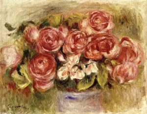 Still Life of Roses in a Vase by Pierre-Auguste Renoir Oil Painting