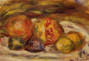 Still Life - Pomegranate, Figs and Apples by Pierre-Auguste Renoir - Oil Painting Reproduction