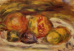 Still Life - Pomegranate, Figs and Apples by Pierre-Auguste Renoir Oil Painting
